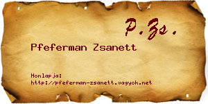 Pfeferman Zsanett névjegykártya